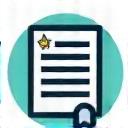 Icono de un documento con un plan de acción.